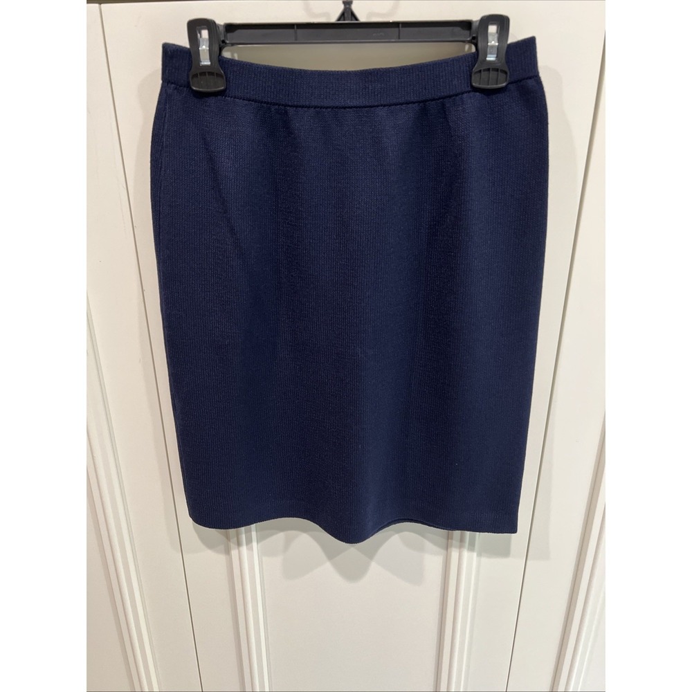 Vtg‎ St John Collection By Marie Gray Navy Santana Knit Pencil Skirt Size 8